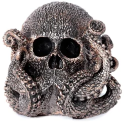 Bronzefarbene Totenschädel Krake 13cm