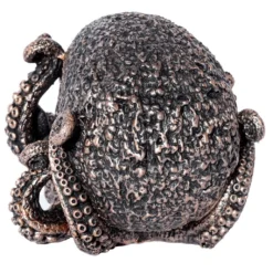 Bronzefarbene Totenschädel Krake 13cm -Karnevalskostüme Herren Verkäufe bronzefarbene totenkopf krake figur bronze colored octopus skull figure steampunk deko 54617 03