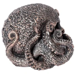 Bronzefarbene Totenschädel Krake 13cm -Karnevalskostüme Herren Verkäufe bronzefarbene totenkopf krake figur bronze colored octopus skull figure steampunk deko 54617 04