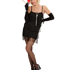 Charleston Kleid Schwarz XL