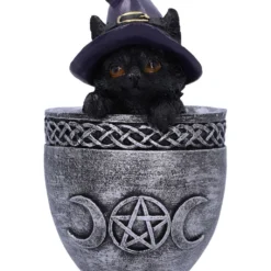 Hexenkätzchen Mit Zaubertrank Kelch 15,7cm -Karnevalskostüme Herren Verkäufe coven cup hexenkatze mit silber kelch coven cup witches cat with silver goblet 54625 05