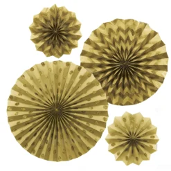 Goldenes Fächer-Deko Set