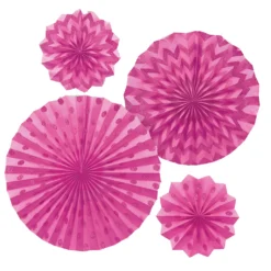 Pinkes Fächer-Deko Set