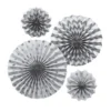 Silbernes Fächer-Deko Set