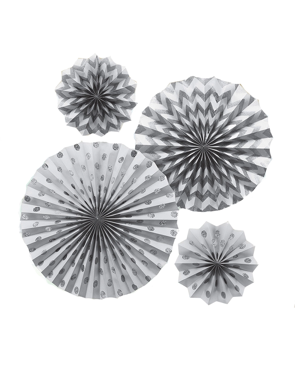 Silbernes Fächer-Deko Set 1 Silbernes Fächer-Deko Set