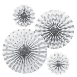 Weißes Fächer-Deko Set