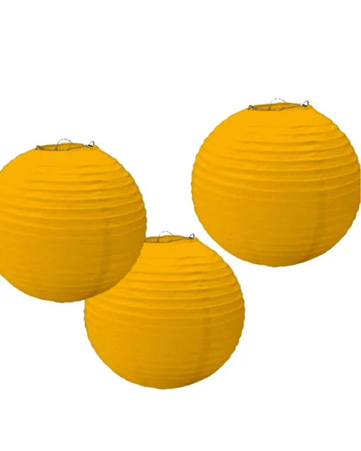 Lampion Set Aus Papier 3 Tlg. Gelb -Karnevalskostüme Herren Verkäufe papier lampion set 3tlg gelb 37450