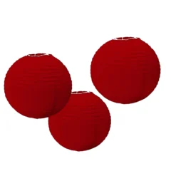 Lampion Set Aus Papier 3 Tlg. Rot