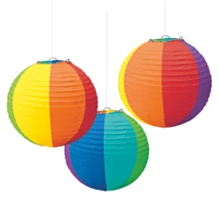Sommerparty Regenbogen Lampions 3 St.