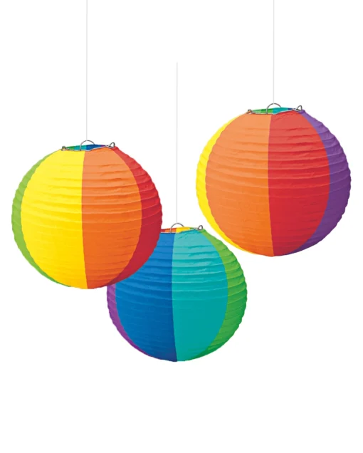 Sommerparty Regenbogen Lampions 3 St. -Karnevalskostüme Herren Verkäufe regenbogen laternen regenbogen lampions rainbow sommerparty deko rainbow gay pride deko 31265