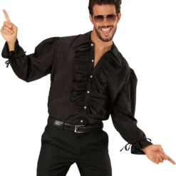 Titelseite -Karnevalskostüme Herren Verkäufe schwarzes rueschenhemd mit knoepfen zorro hemd piratenhemd seeraeuberhemd 25594 1