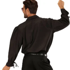 Schwarzes Herrenhemd Mit Rüschen & Knöpfen -Karnevalskostüme Herren Verkäufe schwarzes rueschenhemd mit knoepfen zorro hemd piratenhemd seeraeuberhemd 25594 2