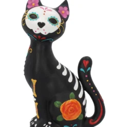 Aufrecht Sitzende Sugar Skull Katze