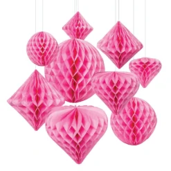 Waben Hängedeko Set 12 St. Pink