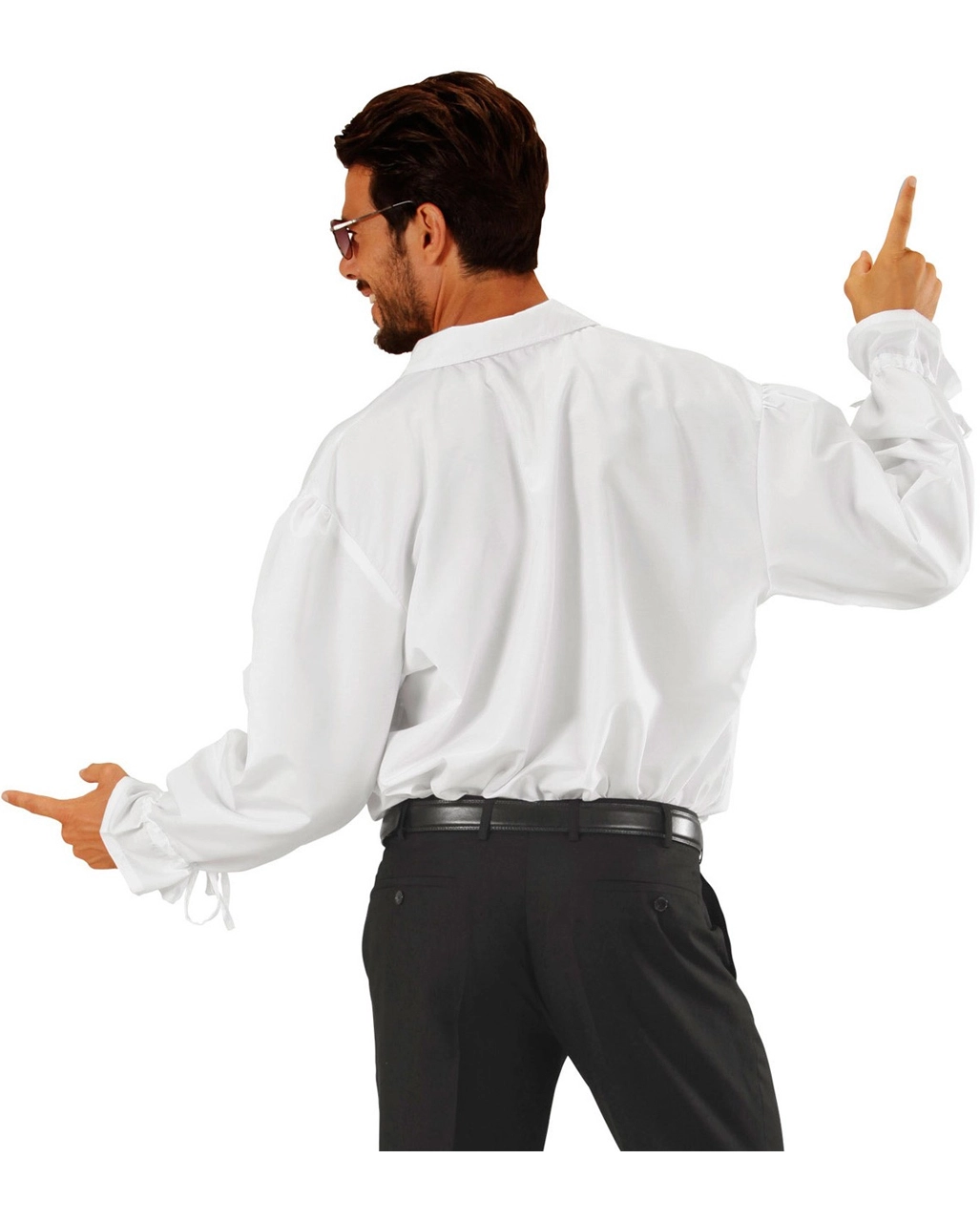 Weißes Herrenhemd Mit Rüschen & Knöpfen 3 Weißes Herrenhemd Mit Rüschen & Knöpfen – Bild 3